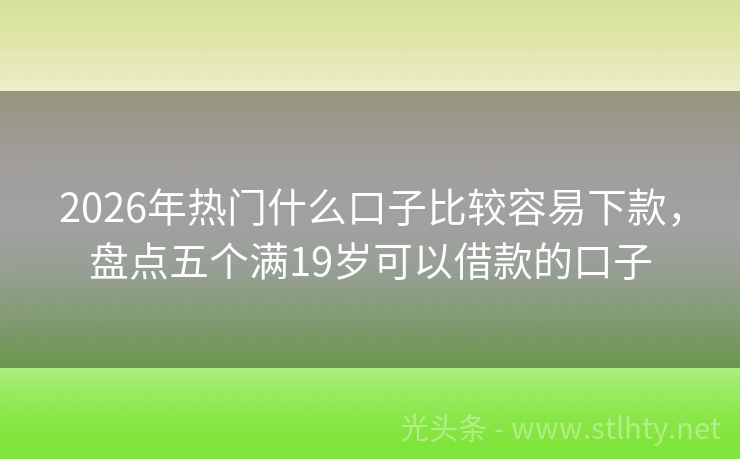 2026年热门什么口子比较容易下款，盘点五个满19岁可以借款的口子