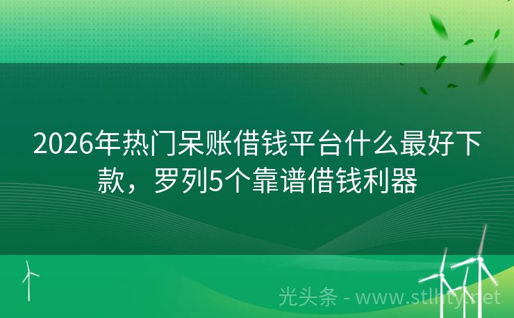 2026年热门呆账借钱平台什么最好下款，罗列5个靠谱借钱利器