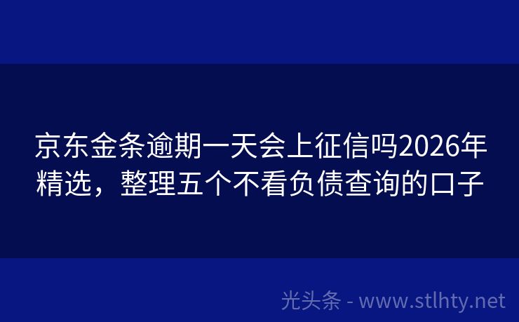 京东金条逾期一天会上征信吗2026年精选，整理五个不看负债查询的口子