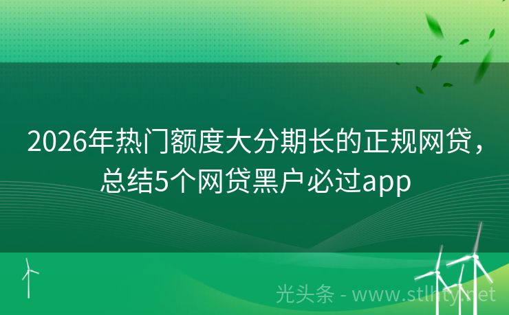 2026年热门额度大分期长的正规网贷，总结5个网贷黑户必过app