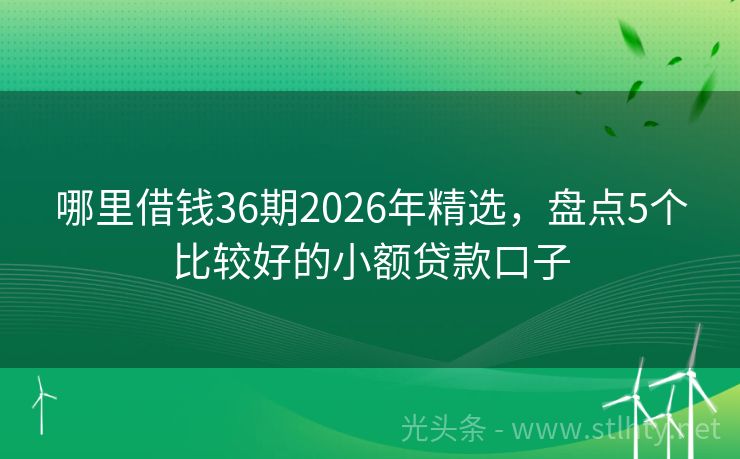 哪里借钱36期2026年精选，盘点5个比较好的小额贷款口子