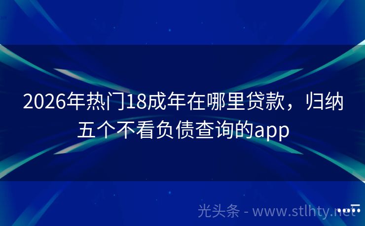 2026年热门18成年在哪里贷款，归纳五个不看负债查询的app