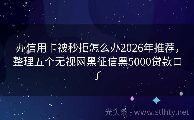 办信用卡被秒拒怎么办2026年推荐，整理五个无视网黑征信黑5000贷款口子