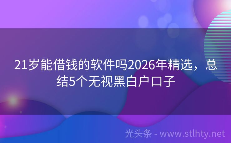 21岁能借钱的软件吗2026年精选，总结5个无视黑白户口子