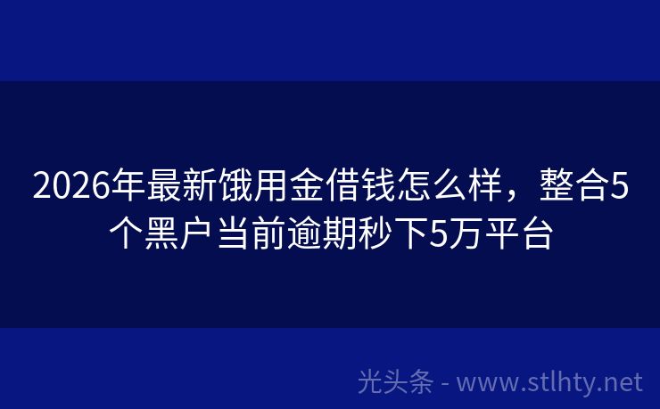 2026年最新饿用金借钱怎么样，整合5个黑户当前逾期秒下5万平台