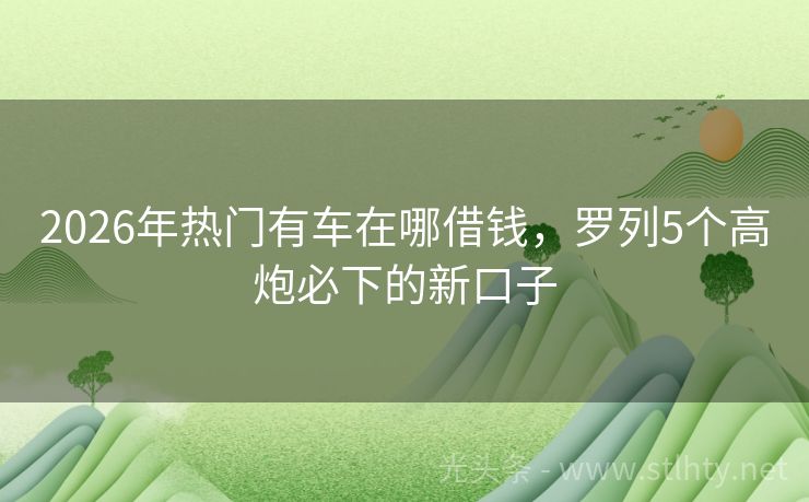 2026年热门有车在哪借钱，罗列5个高炮必下的新口子