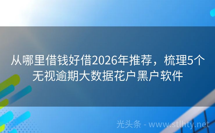 从哪里借钱好借2026年推荐，梳理5个无视逾期大数据花户黑户软件