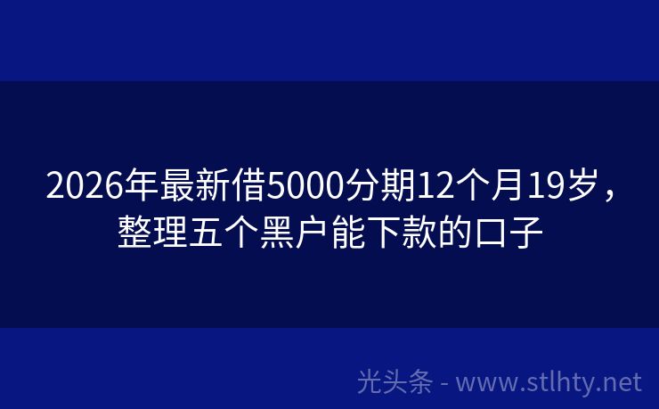 2026年最新借5000分期12个月19岁，整理五个黑户能下款的口子