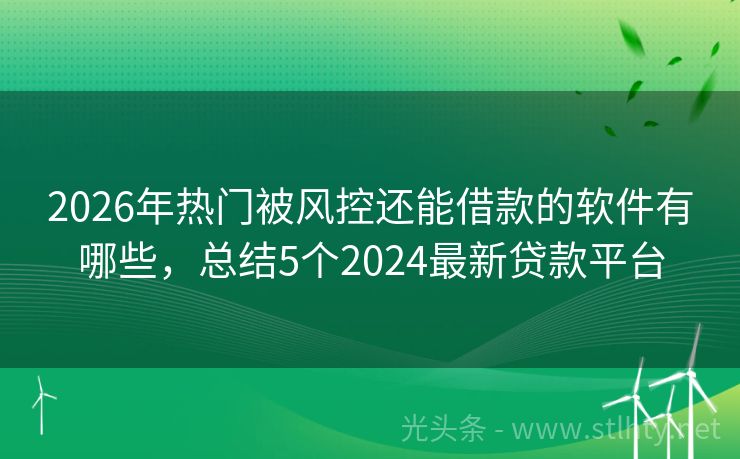 2026年热门被风控还能借款的软件有哪些，总结5个2024最新贷款平台