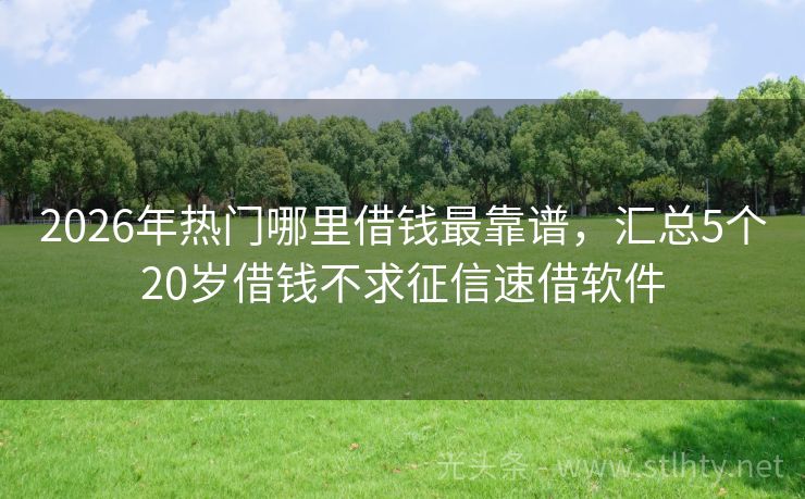 2026年热门哪里借钱最靠谱，汇总5个20岁借钱不求征信速借软件
