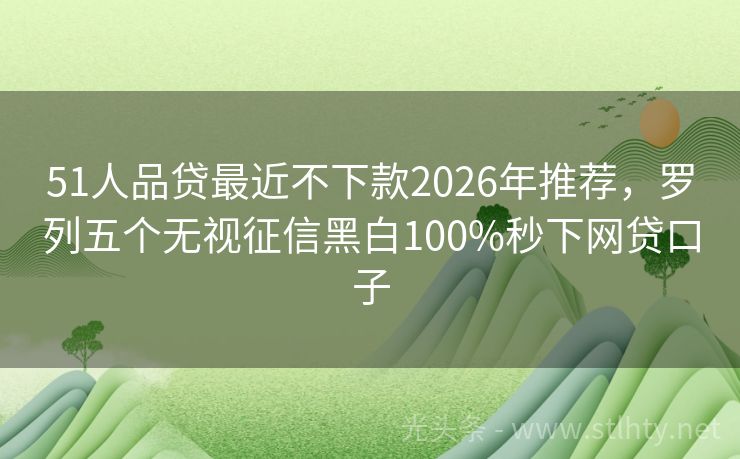 51人品贷最近不下款2026年推荐，罗列五个无视征信黑白100%秒下网贷口子