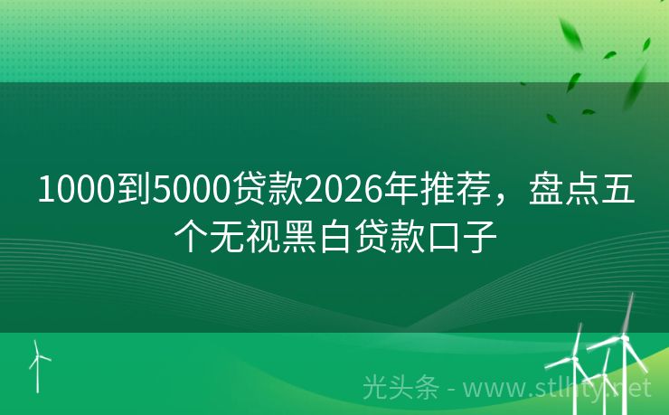1000到5000贷款2026年推荐，盘点五个无视黑白贷款口子