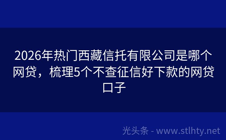 2026年热门西藏信托有限公司是哪个网贷，梳理5个不查征信好下款的网贷口子