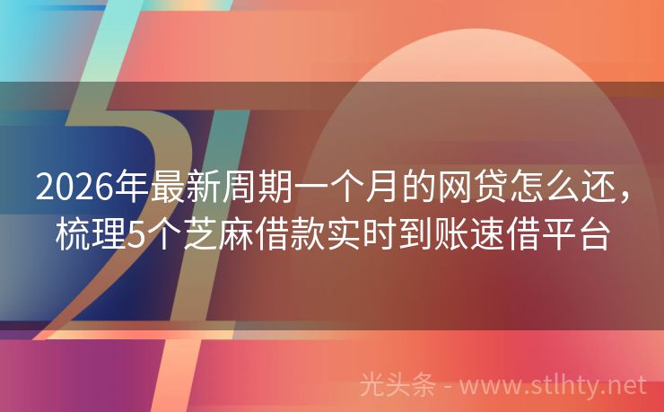 2026年最新周期一个月的网贷怎么还，梳理5个芝麻借款实时到账速借平台