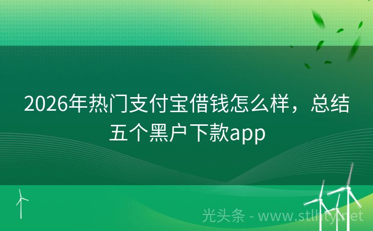 2026年热门支付宝借钱怎么样，总结五个黑户下款app
