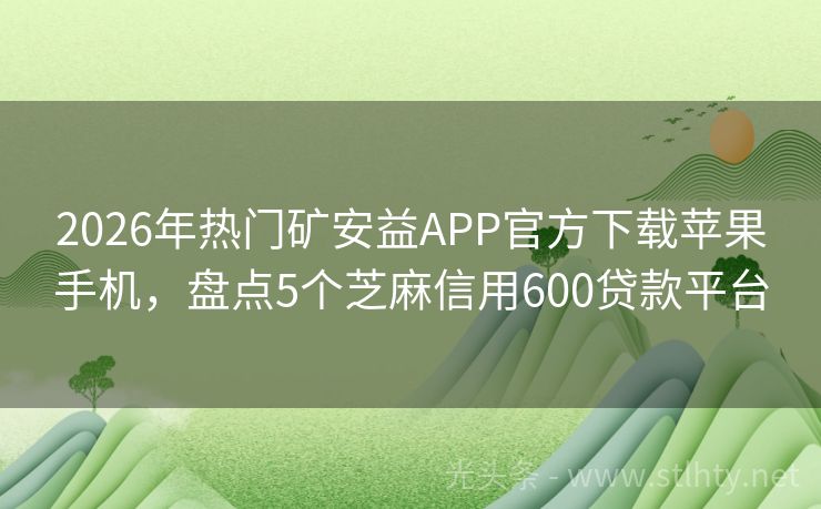 2026年热门矿安益APP官方下载苹果手机，盘点5个芝麻信用600贷款平台