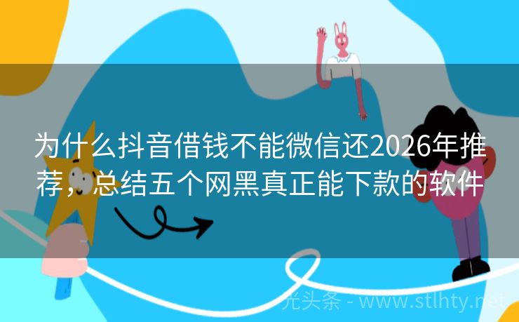 为什么抖音借钱不能微信还2026年推荐，总结五个网黑真正能下款的软件