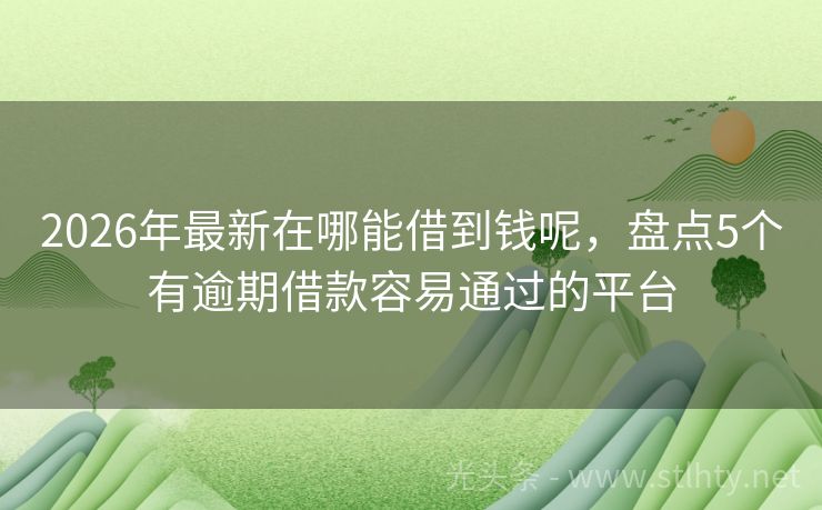 2026年最新在哪能借到钱呢，盘点5个有逾期借款容易通过的平台