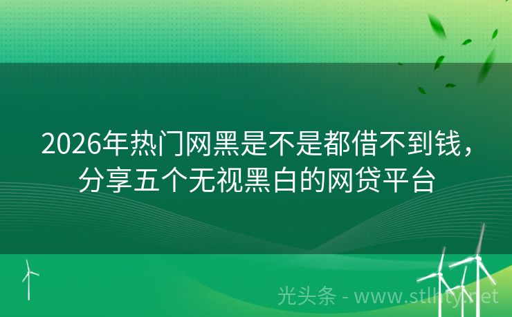 2026年热门网黑是不是都借不到钱,分享五个无视黑白的网贷平台