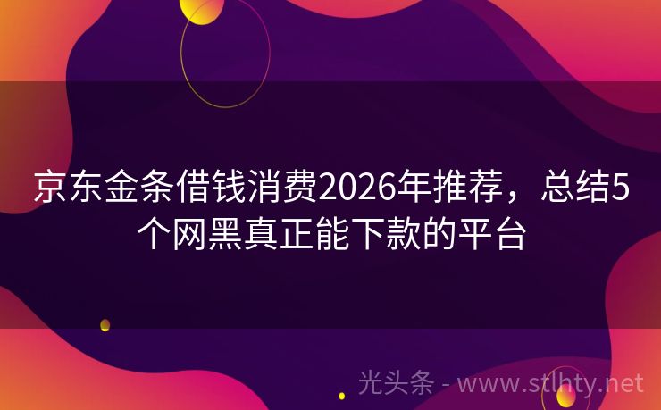 京东金条借钱消费2026年推荐,总结5个网黑真正能下款的平台