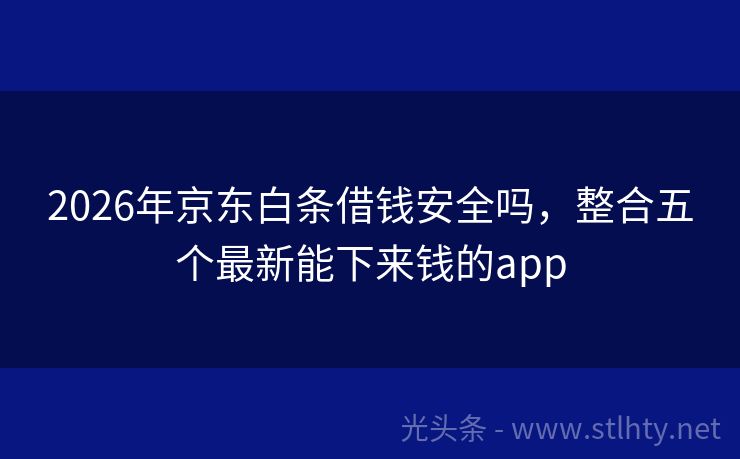 2026年京东白条借钱安全吗，整合五个最新能下来钱的app