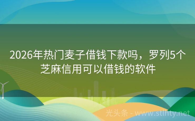 2026年热门麦子借钱下款吗，罗列5个芝麻信用可以借钱的软件