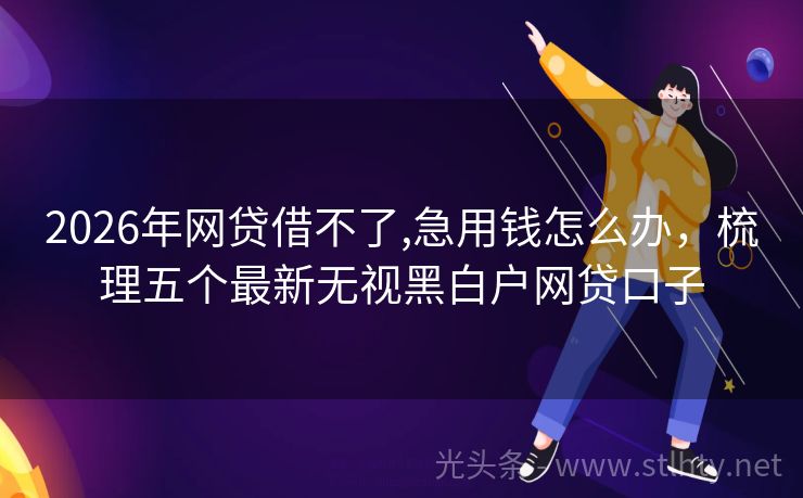 2026年网贷借不了,急用钱怎么办，梳理五个最新无视黑白户网贷口子