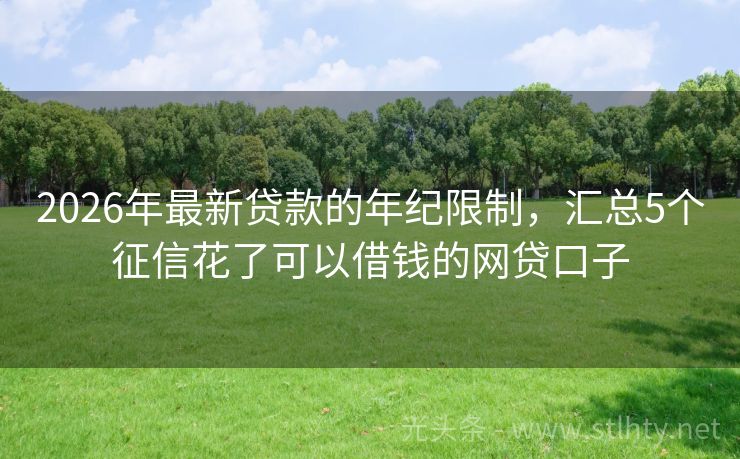 2026年最新贷款的年纪限制，汇总5个征信花了可以借钱的网贷口子