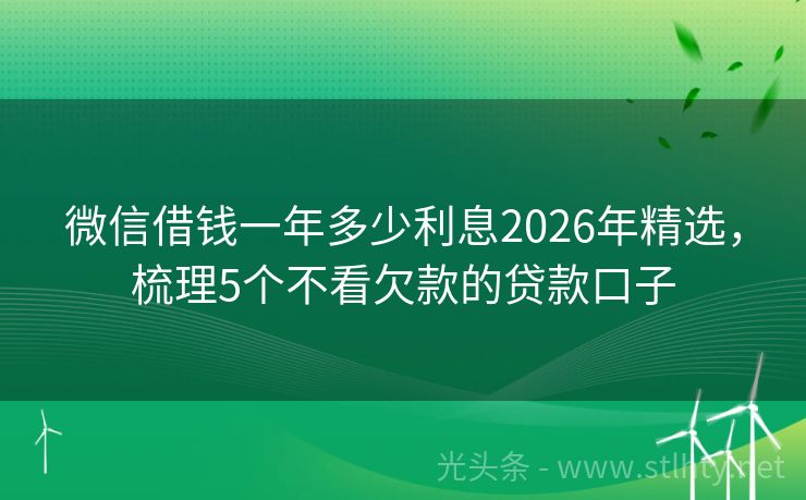 微信借钱一年多少利息2026年精选，梳理5个不看欠款的贷款口子