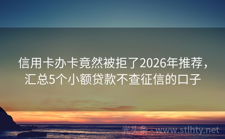 信用卡办卡竟然被拒了2026年推荐，汇总5个小额贷款不查征信的口子