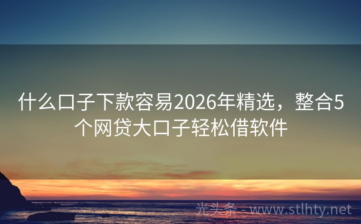 什么口子下款容易2026年精选，整合5个网贷大口子轻松借软件