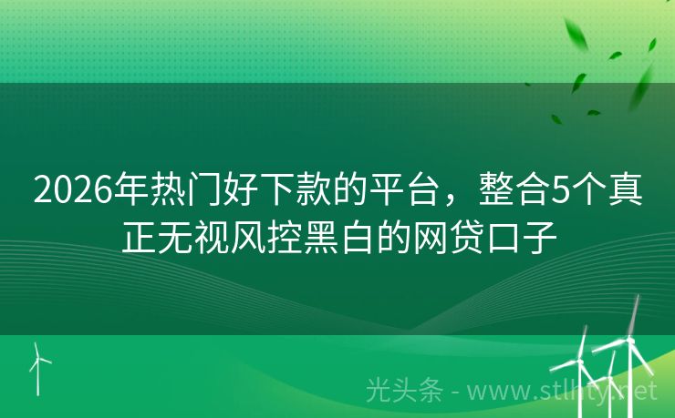 2026年热门好下款的平台，整合5个真正无视风控黑白的网贷口子
