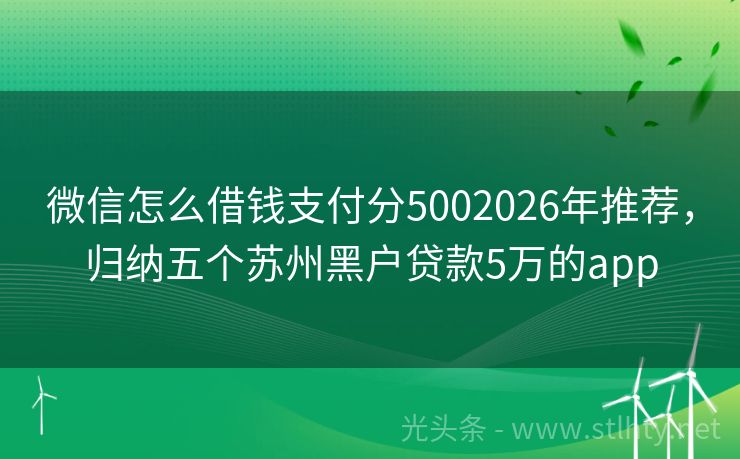微信怎么借钱支付分5002026年推荐，归纳五个苏州黑户贷款5万的app