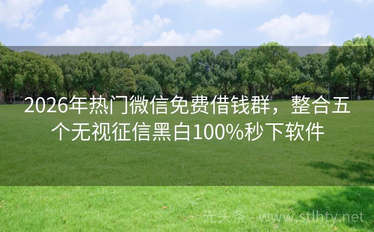 2026年热门微信免费借钱群，整合五个无视征信黑白100%秒下软件