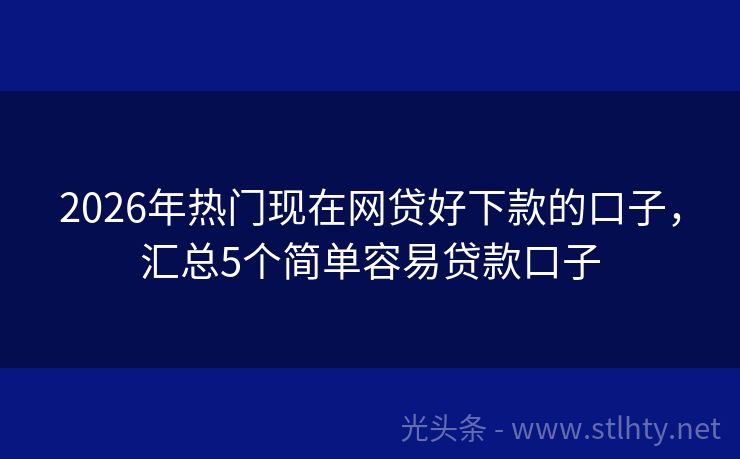 2026年热门现在网贷好下款的口子，汇总5个简单容易贷款口子