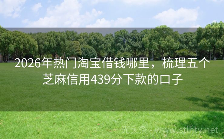2026年热门淘宝借钱哪里,梳理五个芝麻信用439分下款的口子